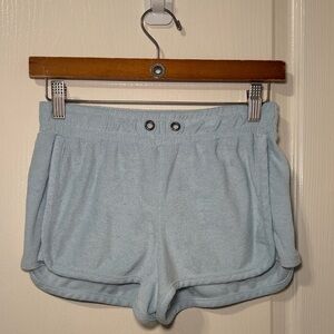 Pink Republic Junior's Light Blue Terry Cloth Shorts Size Small EUC